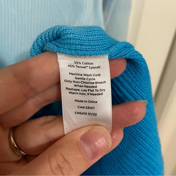 Talbots NWT Knit Ombre Dip Dye Button Front Cardigan Sweater Size Small Blue - Picture 6 of 6